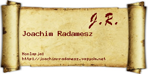 Joachim Radamesz névjegykártya